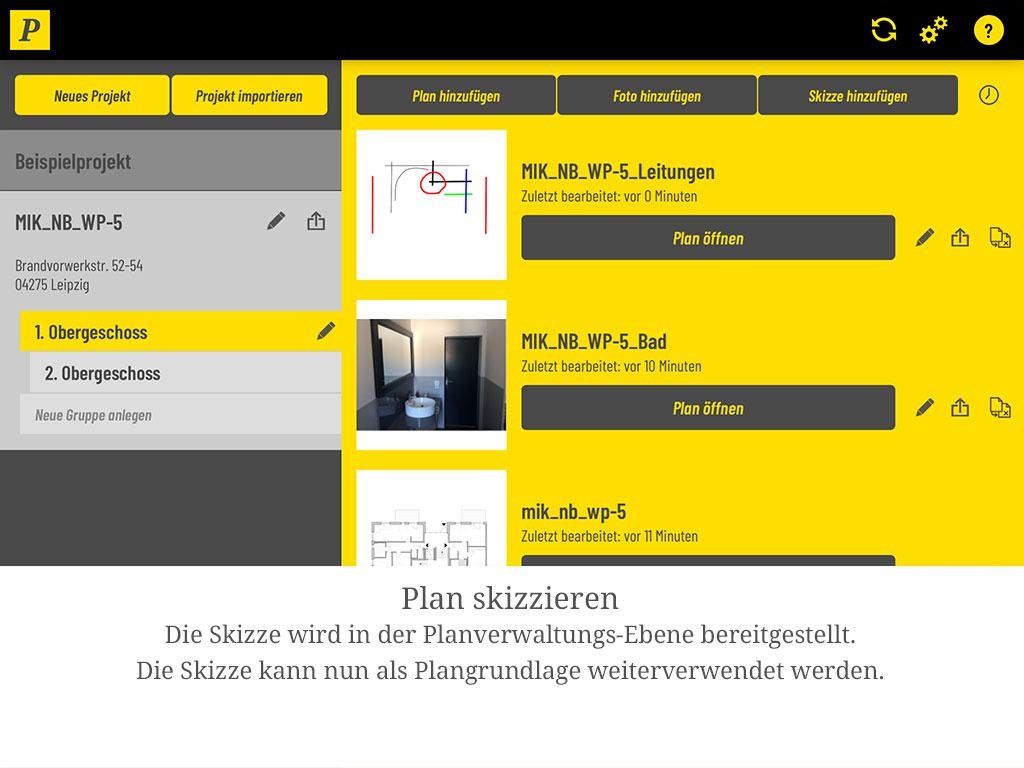 Die Skizze ist in der Planverwaltung bereitgestellt und kann als Plangrundlage weiterverwendet werden.