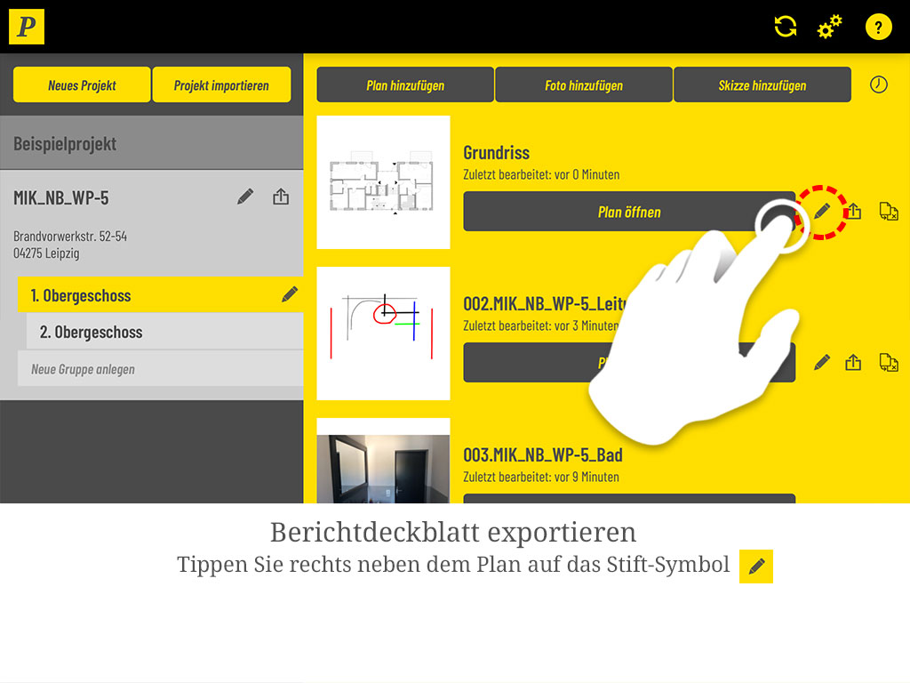 Öffnen Sie die Plan-Einstellungen erneut über das Stift-Symbol.