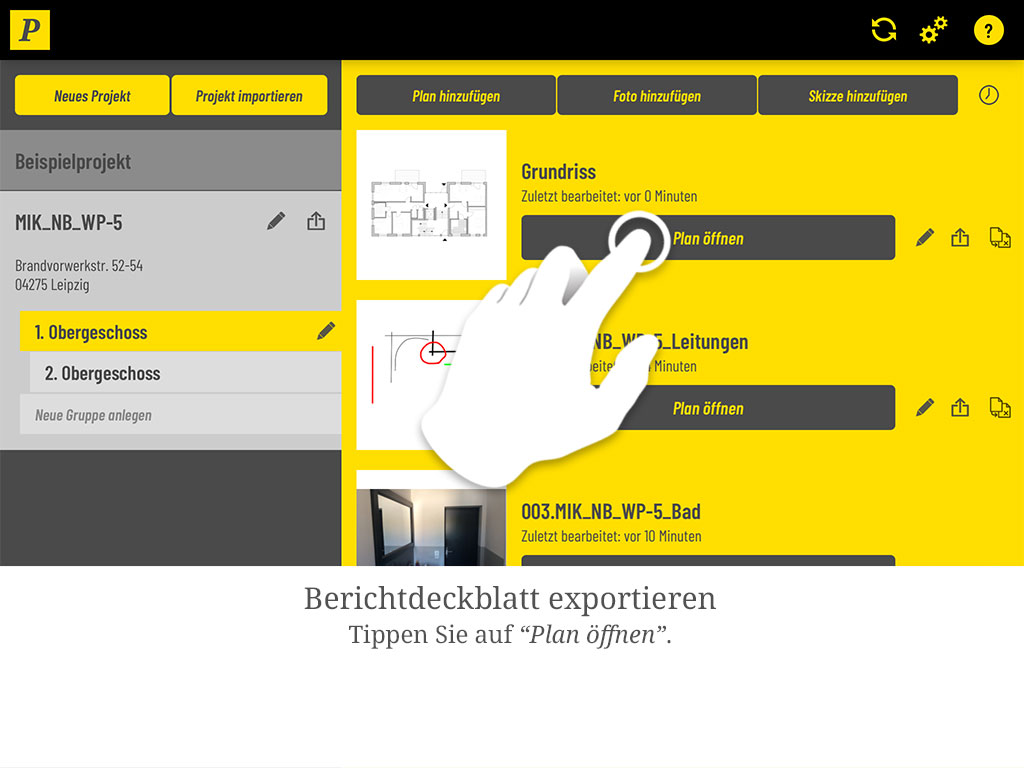 Öffnen Sie den Plan.
