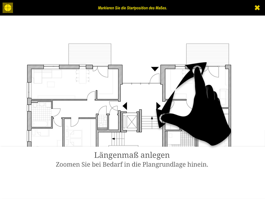Zoomen Sie bei Bedarf in die Plangrundlage hinein.