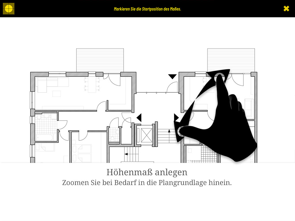 Zoomen Sie bei Bedarf in die Plangrundlage hinein.