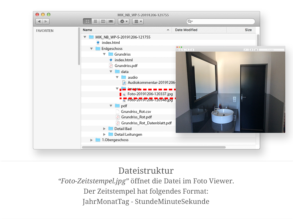 „Foto-Zeitstempel.jpg" im Ordner „data/images" öffnet das Foto im Bildbetrachter. Der Zeitstempel hat dasselbe Format.